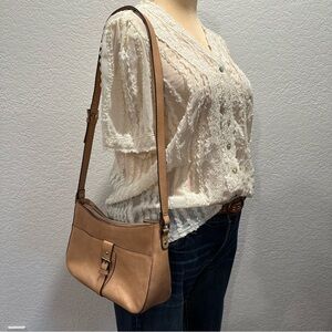 Etienne‎ Aigner Y2K East West Vintage Natural Tan Leather Shoulder Bag Purse